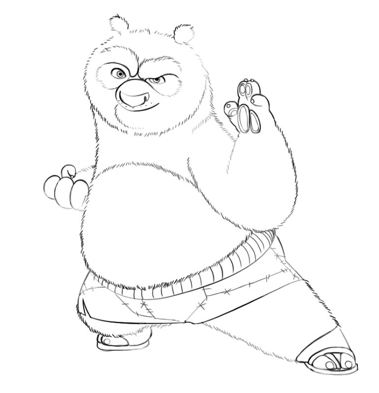 Desenho de Panda Gigante para colorir e imprimir: número 39