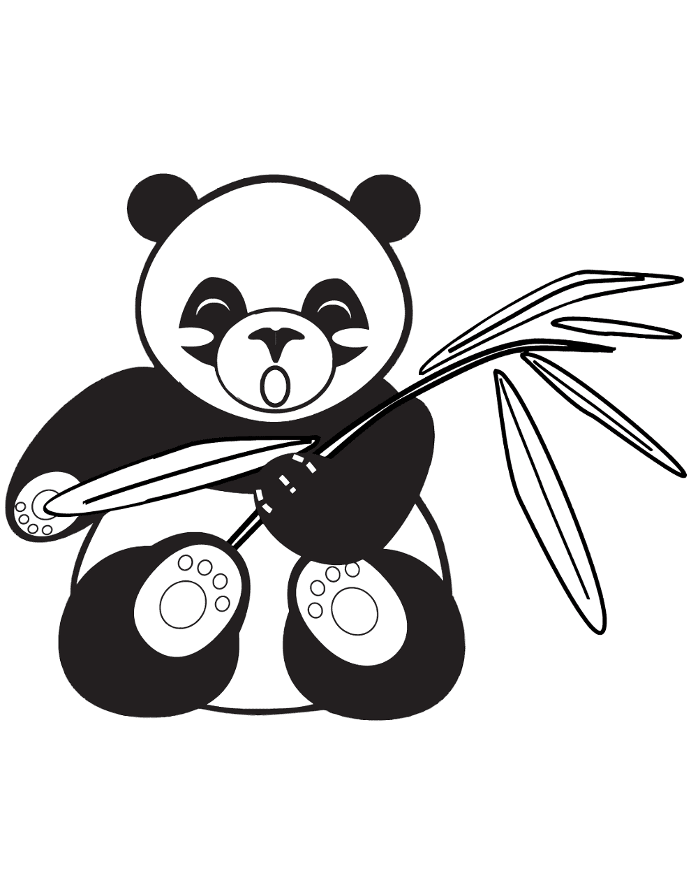 Desenho de Panda Gigante para colorir e imprimir: número 47