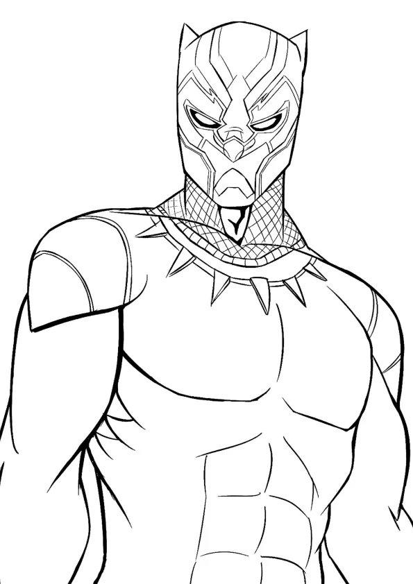 Desenho de Pantera Negra para colorir e imprimir: número 3
