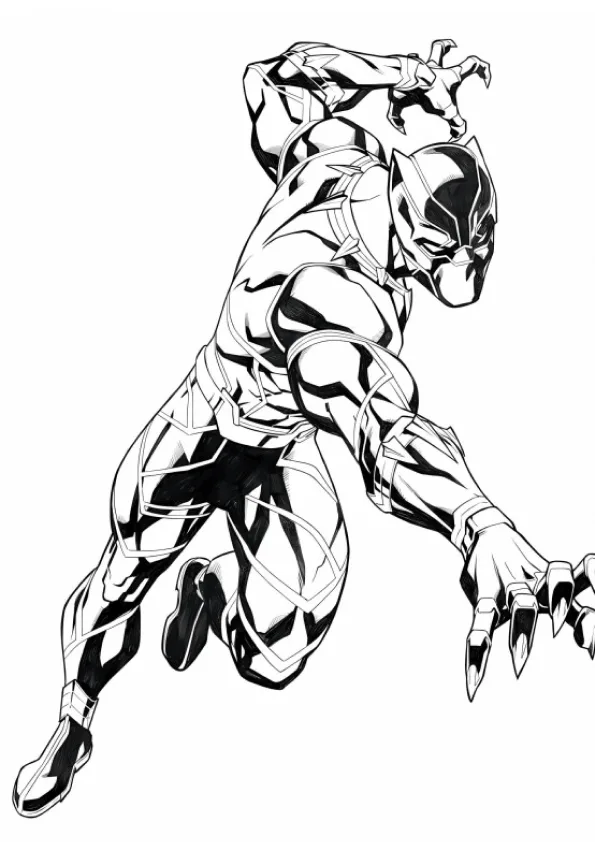 Desenho de Pantera Negra para colorir e imprimir: número 4