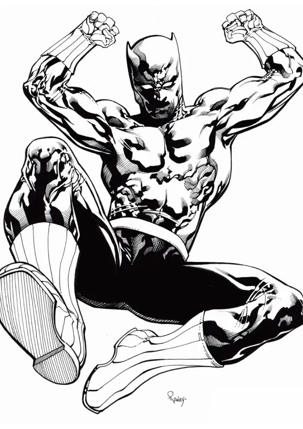 Desenho de Pantera Negra para colorir e imprimir: número 5