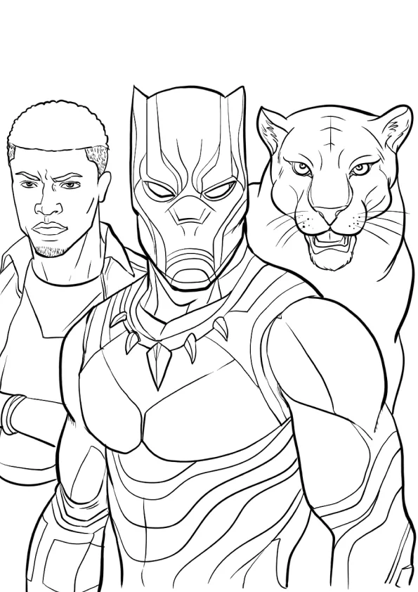 Desenho de Pantera Negra para colorir e imprimir: número 6