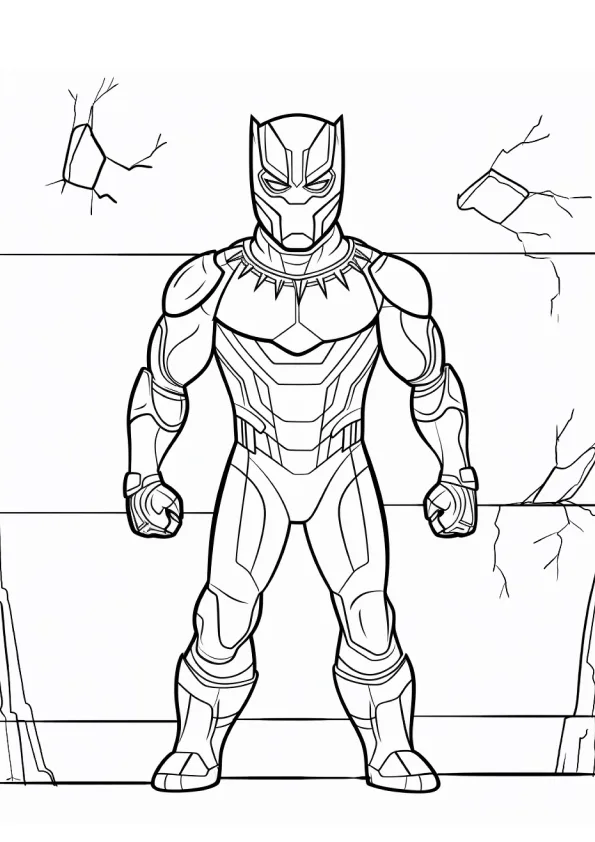 Desenho de Pantera Negra para colorir e imprimir: número 7