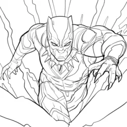 Desenho de Pantera Negra para colorir e imprimir: número 10