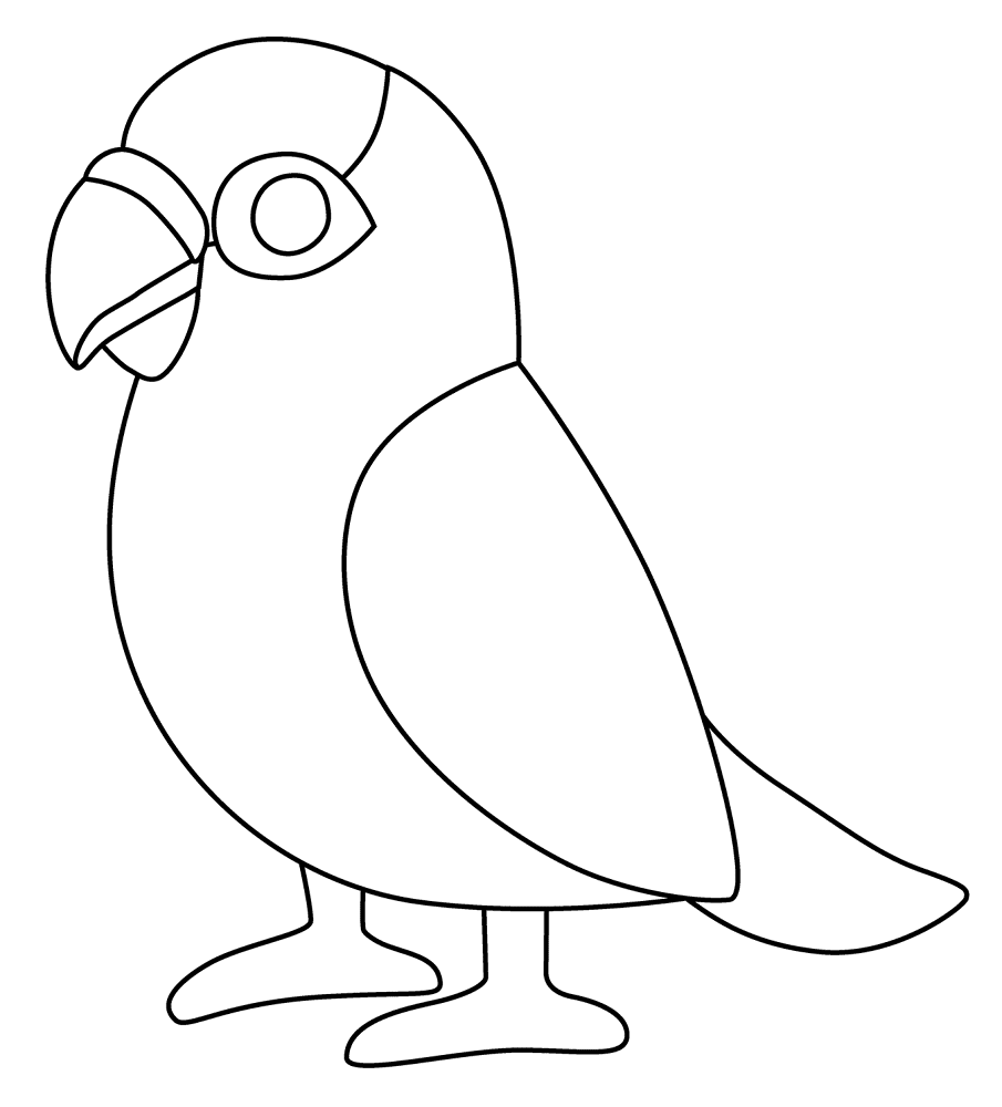 Desenho de Papagaios para colorir e imprimir: número 4