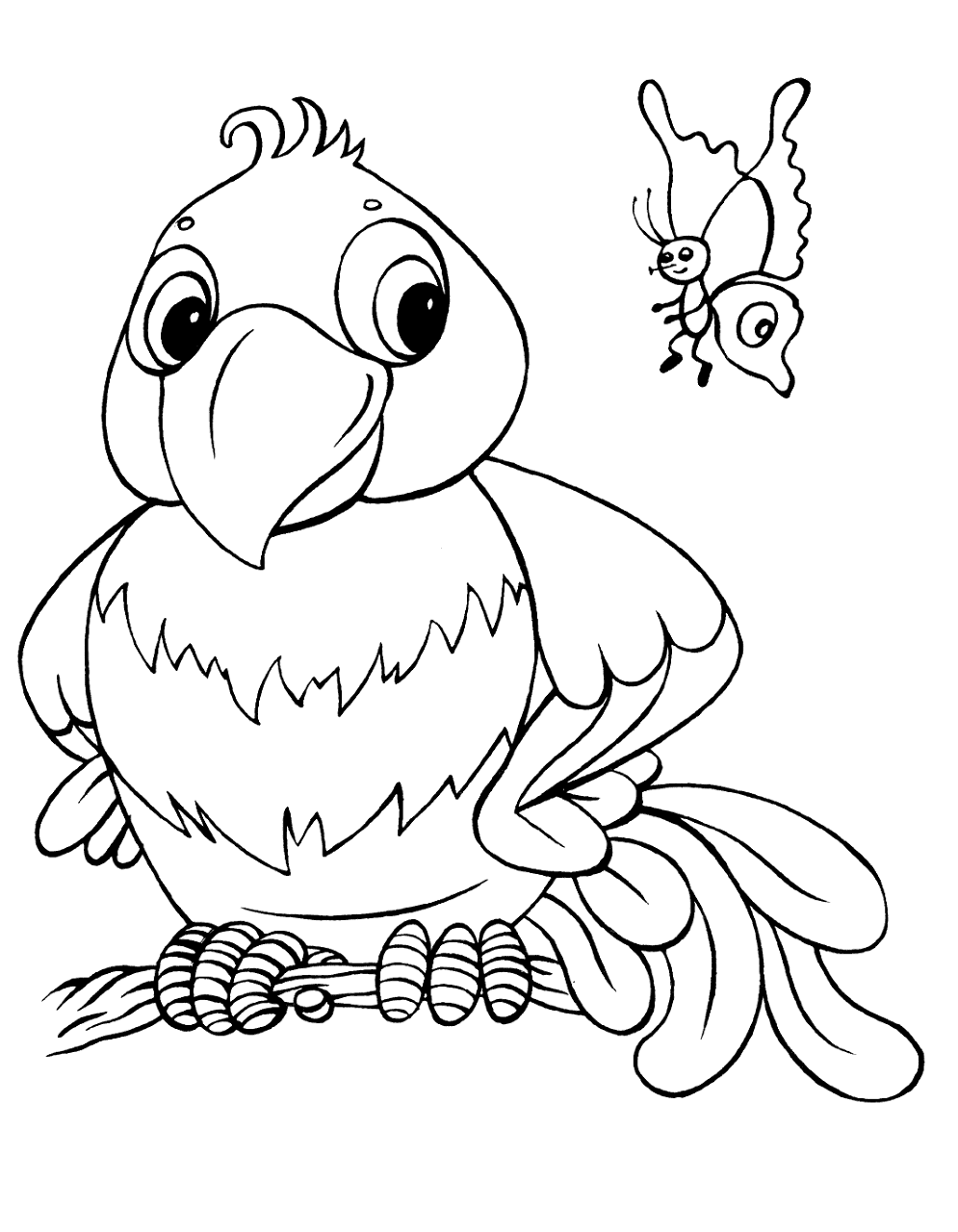 Desenho de Papagaios para colorir e imprimir: número 9