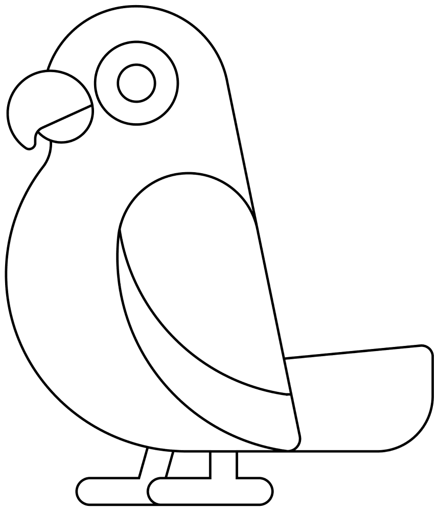 Desenho de Papagaios para colorir e imprimir: número 10
