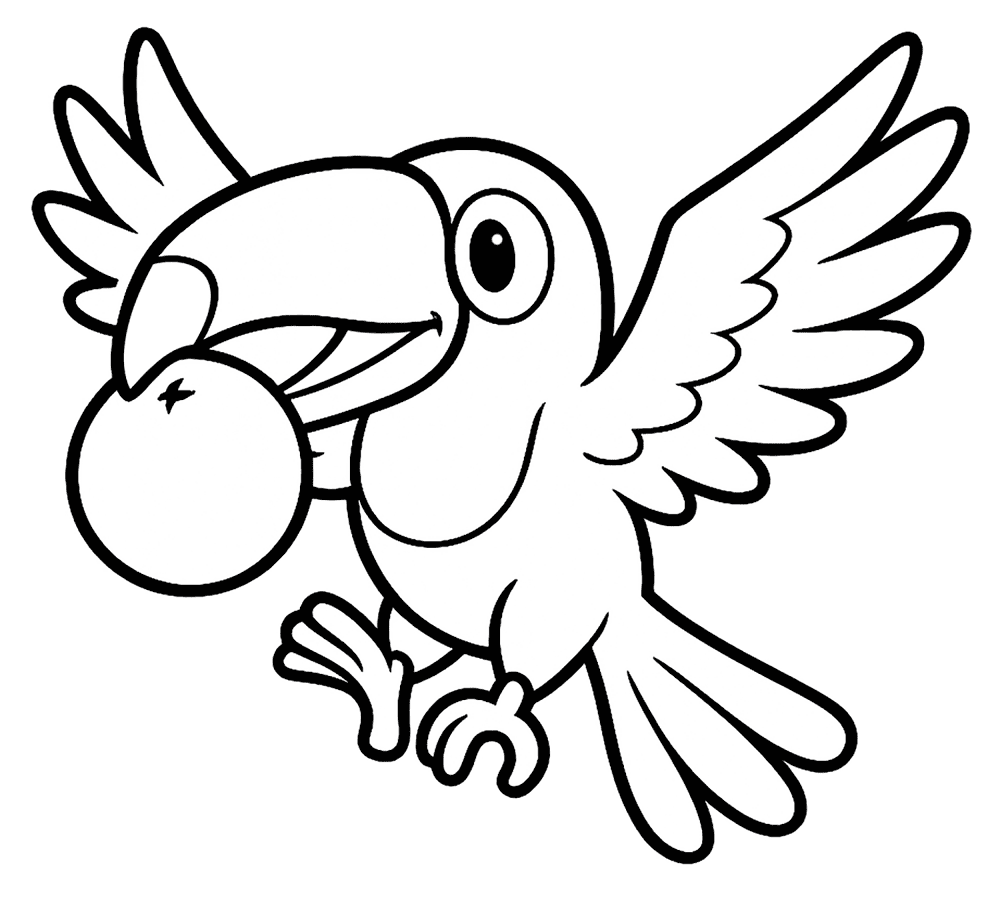 Desenho de Papagaios para colorir e imprimir: número 16