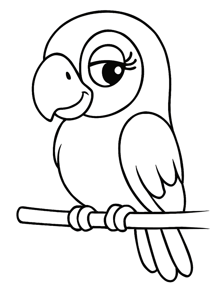 Desenho de Papagaios para colorir e imprimir: número 21