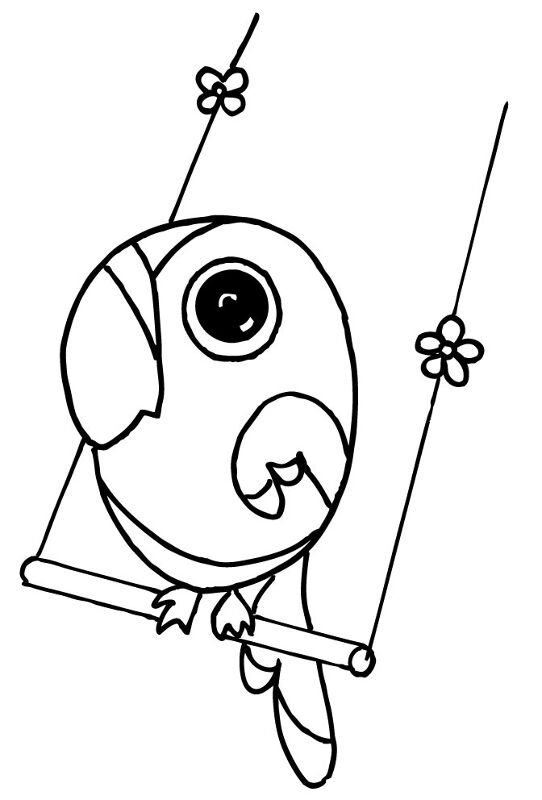 Desenho de Papagaios para colorir e imprimir: número 24