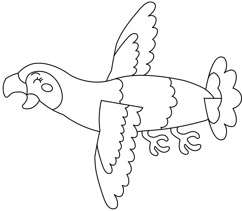 Desenho de Papagaios para colorir e imprimir: número 25