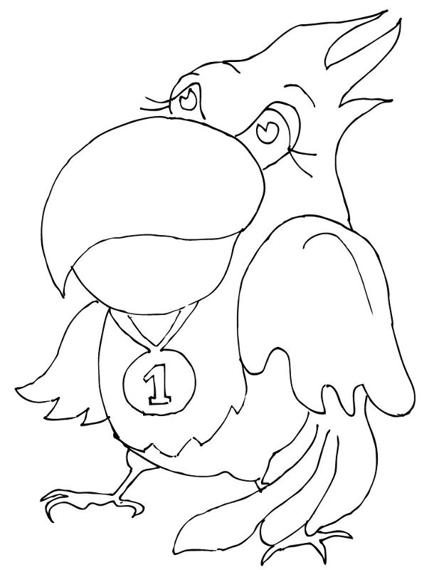 Desenho de Papagaios para colorir e imprimir: número 27