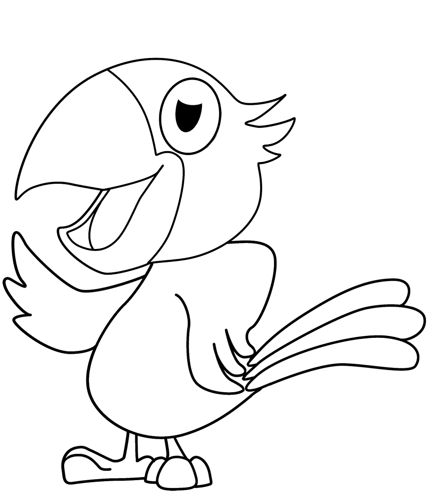 Desenho de Papagaios para colorir e imprimir: número 28