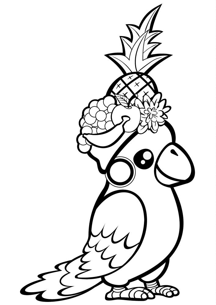Desenho de Papagaios para colorir e imprimir: número 33