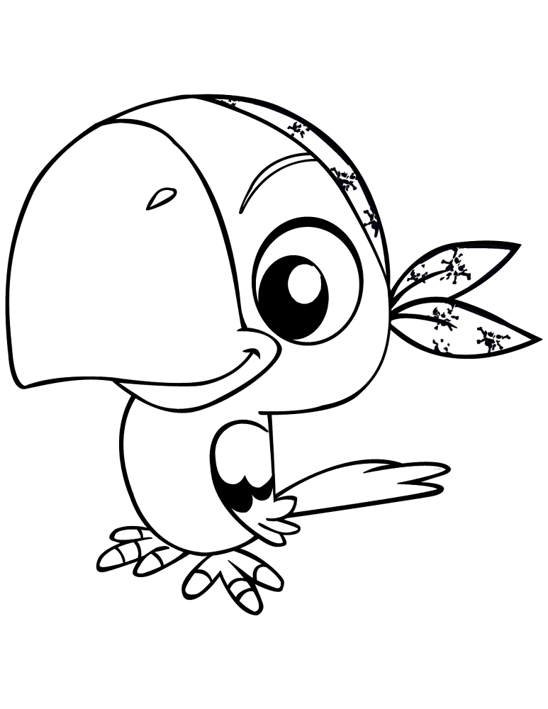 Desenho de Papagaios para colorir e imprimir: número 34