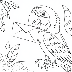 Desenho de Papagaios para colorir e imprimir: número 35