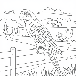 Desenho de Papagaios para colorir e imprimir: número 38