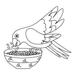 Desenho de Papagaios para colorir e imprimir: número 39