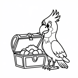 Desenho de Papagaios para colorir e imprimir: número 40