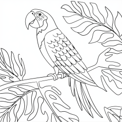 Desenho de Papagaios para colorir e imprimir: número 44