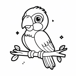 Desenho de Papagaios para colorir e imprimir: número 45