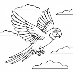 Desenho de Papagaios para colorir e imprimir: número 46