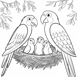 Desenho de Papagaios para colorir