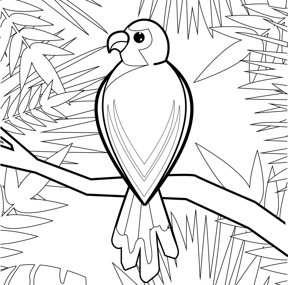 Desenho de Papagaios para colorir
