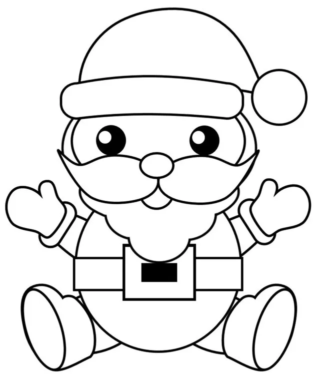 Desenho de Papai Noel para colorir e imprimir: número 2