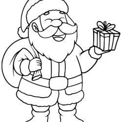 Desenho de Papai Noel para colorir e imprimir: número 3