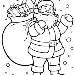 Desenho de Papai Noel para colorir e imprimir: número 4