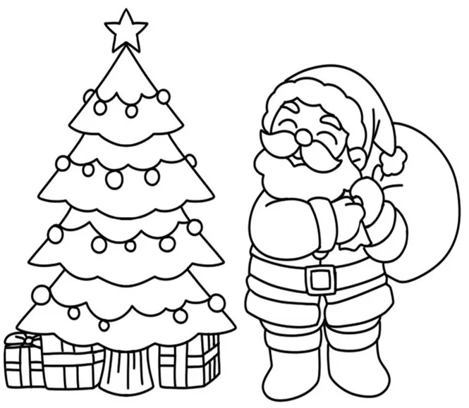 Desenho de Papai Noel para colorir e imprimir: número 5