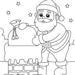 Desenho de Papai Noel para colorir e imprimir: número 6