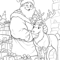 Desenho de Papai Noel para colorir e imprimir: número 8