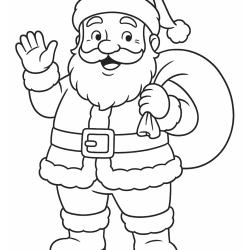 Desenho de Papai Noel para colorir e imprimir: número 9