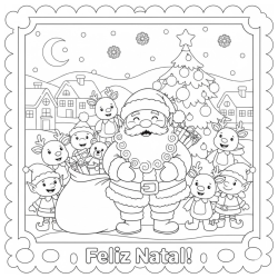 Desenho de Papai Noel para colorir e imprimir: número 10