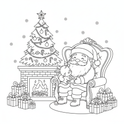 Desenho de Papai Noel para colorir e imprimir: número 11