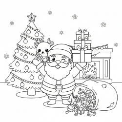 Desenho de Papai Noel para colorir e imprimir: número 12