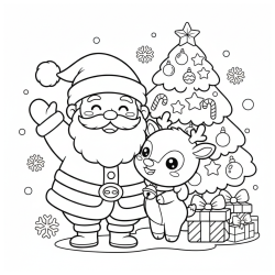 Desenho de Papai Noel para colorir e imprimir: número 13