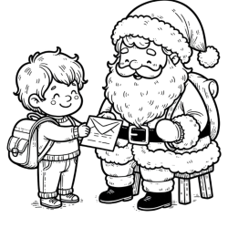 Desenho de Papai Noel para colorir e imprimir: número 14