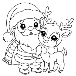 Desenho de Papai Noel para colorir e imprimir: número 16
