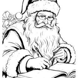 Desenho de Papai Noel para colorir e imprimir: número 19