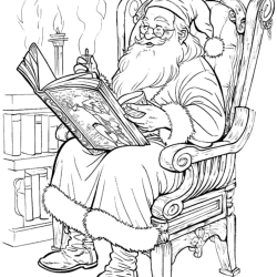 Desenho de Papai Noel para colorir e imprimir: número 21