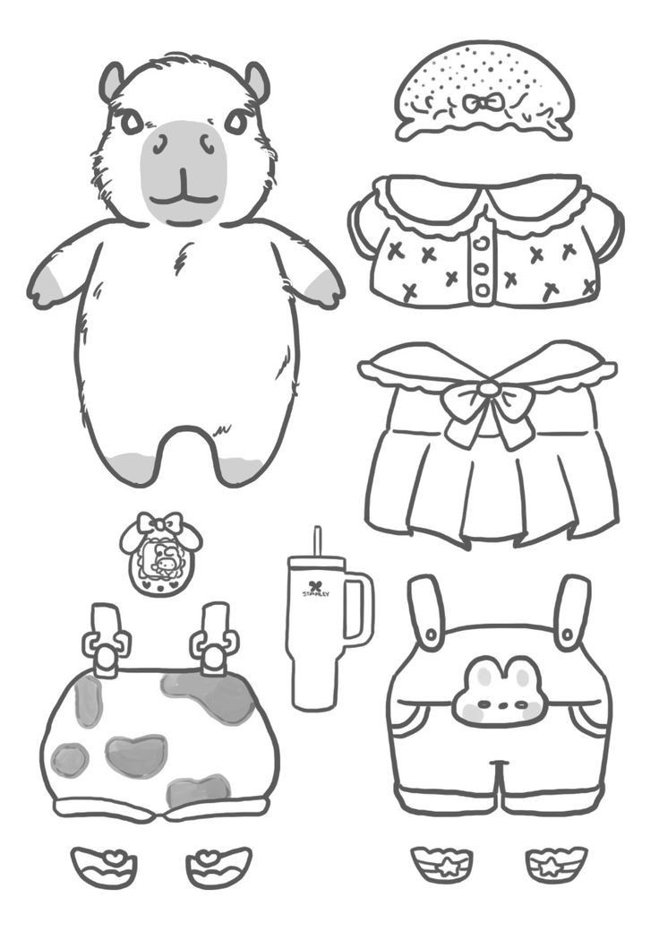 Desenho de Paper Doll para colorir e imprimir: número 12