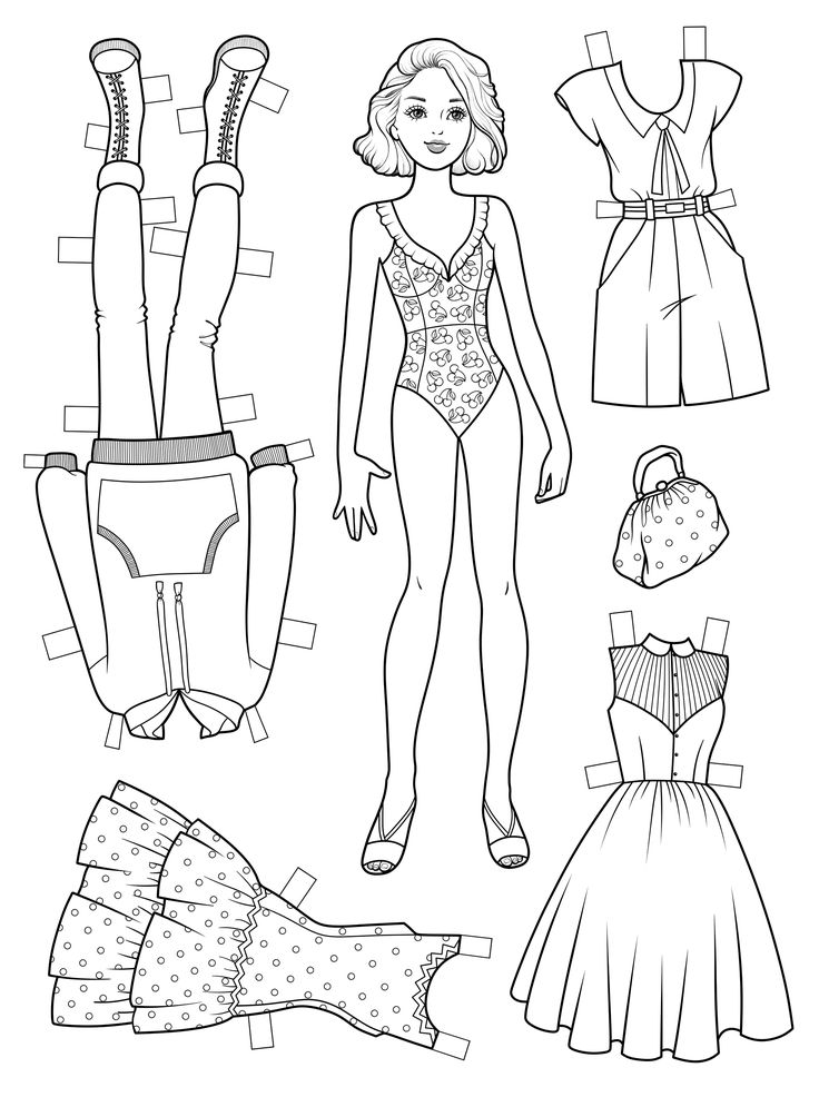 Desenho de Paper Doll para colorir e imprimir: número 13
