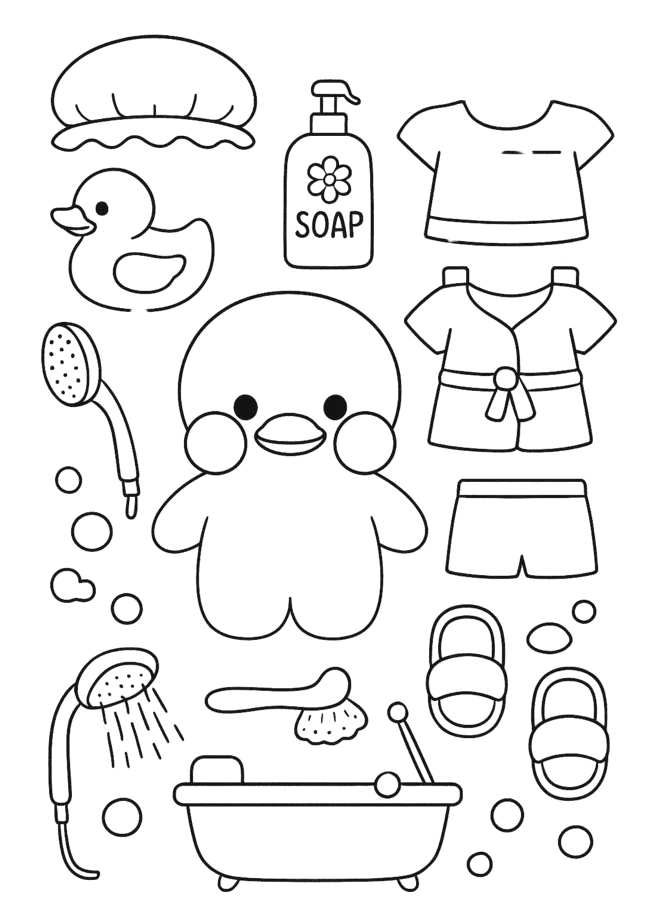 Desenho de Paper Duck para colorir e imprimir: número 7