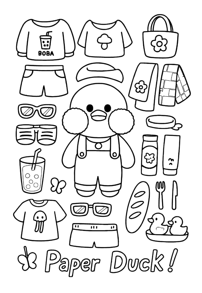 Desenho de Paper Duck para colorir e imprimir: número 9