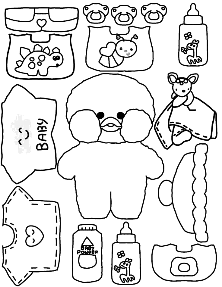 Desenho de Paper Duck para colorir e imprimir: número 12