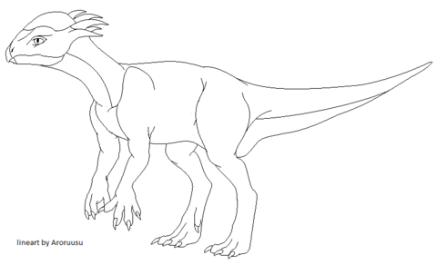 Desenho de Paquicefalossauro para colorir e imprimir: número 2