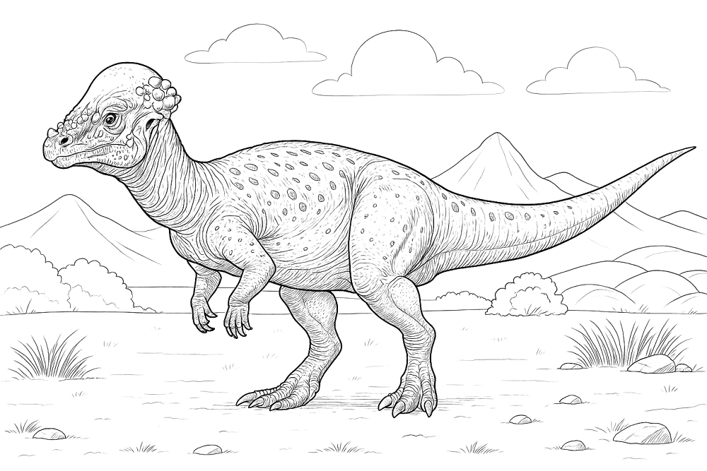 Desenho de Paquicefalossauro para colorir e imprimir: número 11
